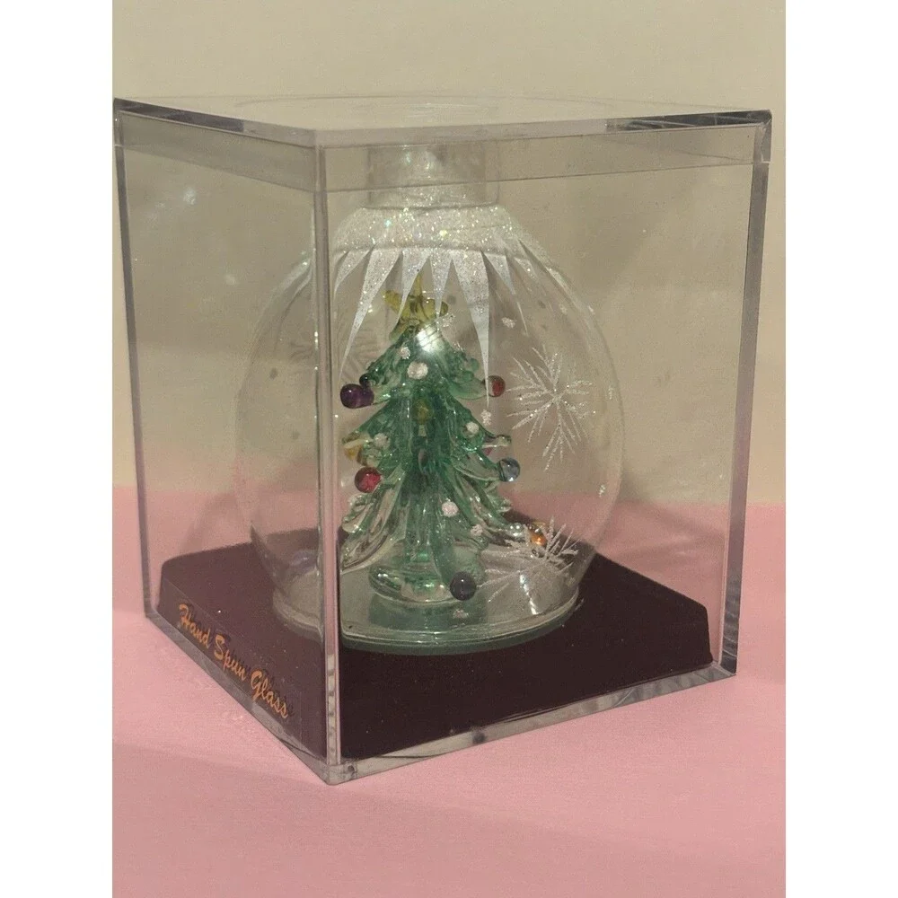 Vintage Hand Spun Glass Christmas Tree Ornament Unique Treasures Collection